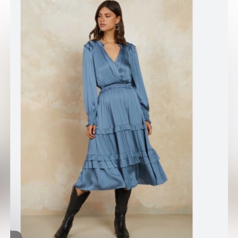 Current Air Silky Dress In Burnt Orange (not as first photo)